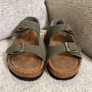 Lucky Brand Olive Toddler Sandals with Adjustable Velcro Straps